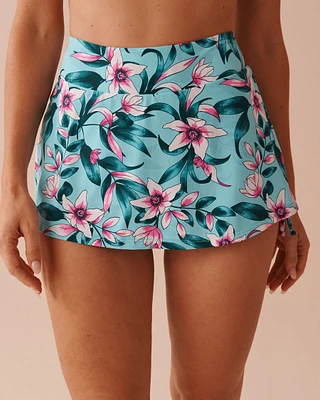 BEACH BLOOMS High Waist Skirt Bikini Bottom