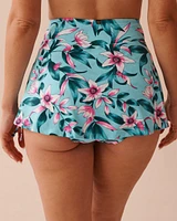 BEACH BLOOMS High Waist Skirt Bikini Bottom