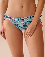 BEACH BLOOMS Side Tie Brazilian Bikini Bottom