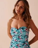 BEACH BLOOMS Bandeau One-piece Swimsuit