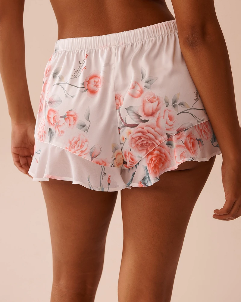 Short en satin et chiffon bouquet romantique