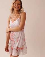 Romantic Bouquet Satin and Chiffon Nightie