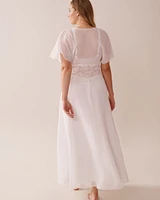 Chiffon and Lace Open Front Nightie