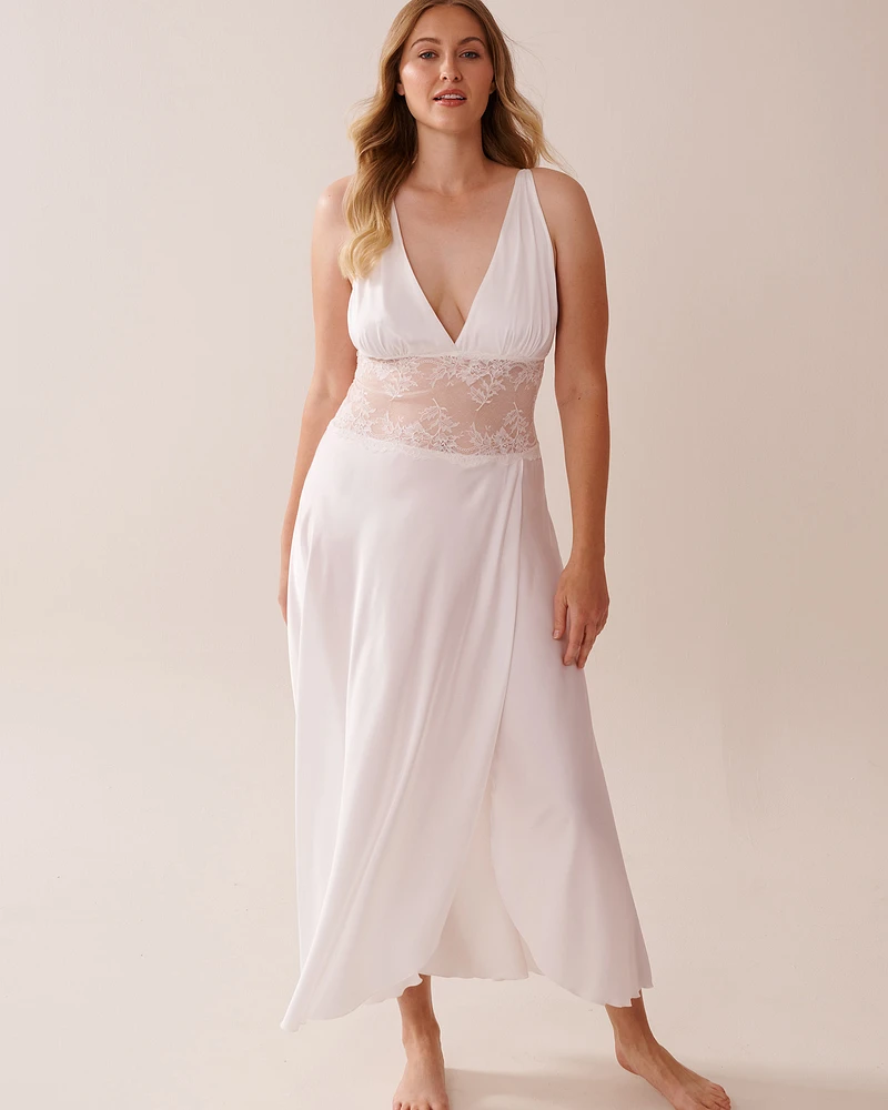 Satin and Lace Plunge Nightie