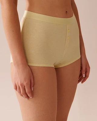 Cotton and Logo Elastic Band High Waist Boyleg Panty