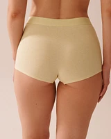 Cotton and Logo Elastic Band High Waist Boyleg Panty