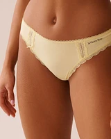 Culotte tanga coton et détails de dentelle