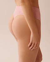 Culotte tanga taille haute côtelée en tissu sans coutures