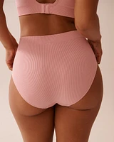 Culotte bikini taille haute côtelée en tissu sans coutures