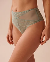 Mesh and Lace High Waist Cheeky Panty