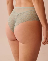 Mesh and Lace High Waist Cheeky Panty