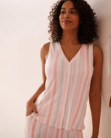 Multistripe Super Soft Button-down Cami