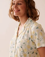 Lemon Print Super Soft Button-down Shirt