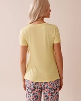 Butterfly Print Soft Jersey Crew Neck T-shirt