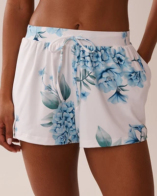 Hydrangea Print Super Soft Pajama Shorts
