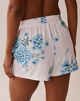 Hydrangea Print Super Soft Pajama Shorts