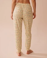 Ditsy Floral Print Ribbed Pants