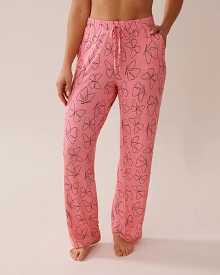 Pantalon de pyjama en jersey doux imprimé papillon