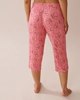 Capri de pyjama en jersey doux imprimé papillon