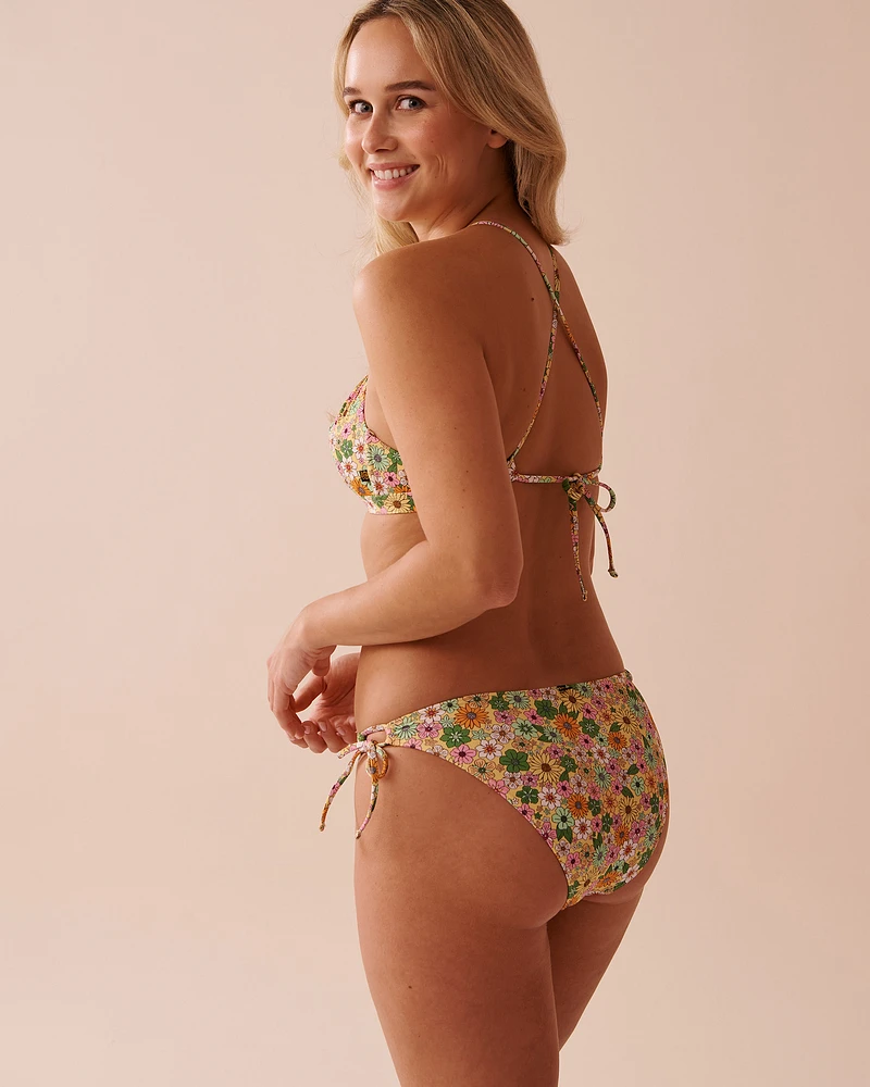 Haut de bikini bralette côtelé FLOWER POWER