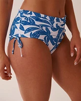 MERMAID GARDEN Side Tie Shirred High Waist Bikini Bottom