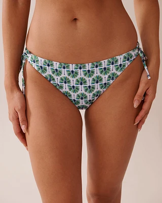 GEO PALM TREE Side Tie Brazilian Bikini Bottom