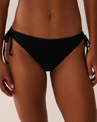 SOLID Ribbed Side Tie Brazilian Bikini Bottom