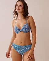 Bas de bikini cheeky noué aux hanches en fibres recyclées FLORAL PARTY