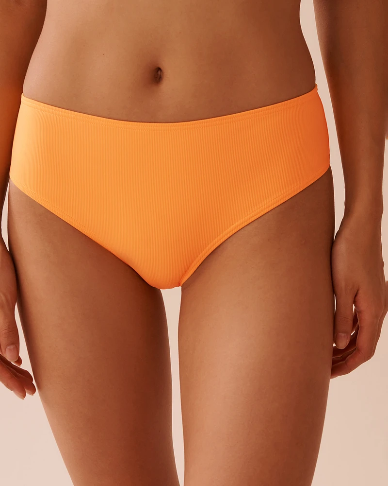 SUNSET Ribbed Mid Waist Cheeky Bikini Bottom