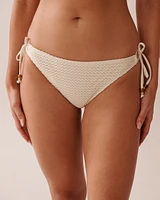 Bas de bikini brésilien noué aux hanches en crochet COCONUT MILK