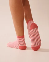 Finely Ribbed Striped Socks