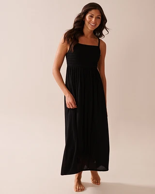 Smocked Bust Gauze Maxi Dress