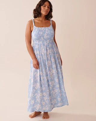 Robe maxi en gaze buste smock