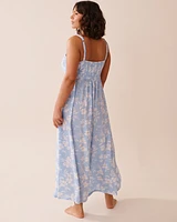 Robe maxi en gaze buste smock