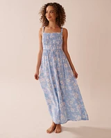Robe maxi en gaze buste smock