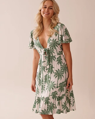 Robe manches courtes en crêpe