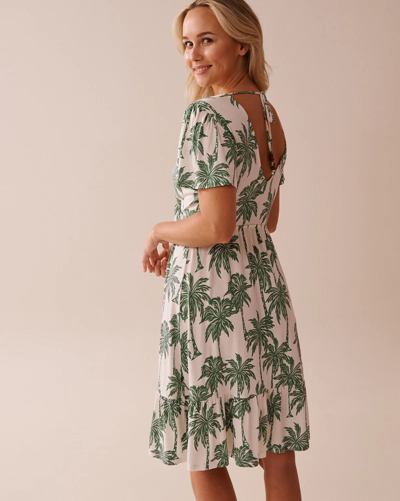 Robe manches courtes en crêpe