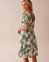 Robe manches courtes en crêpe