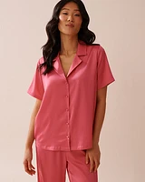 Chemisier manches courtes en satin
