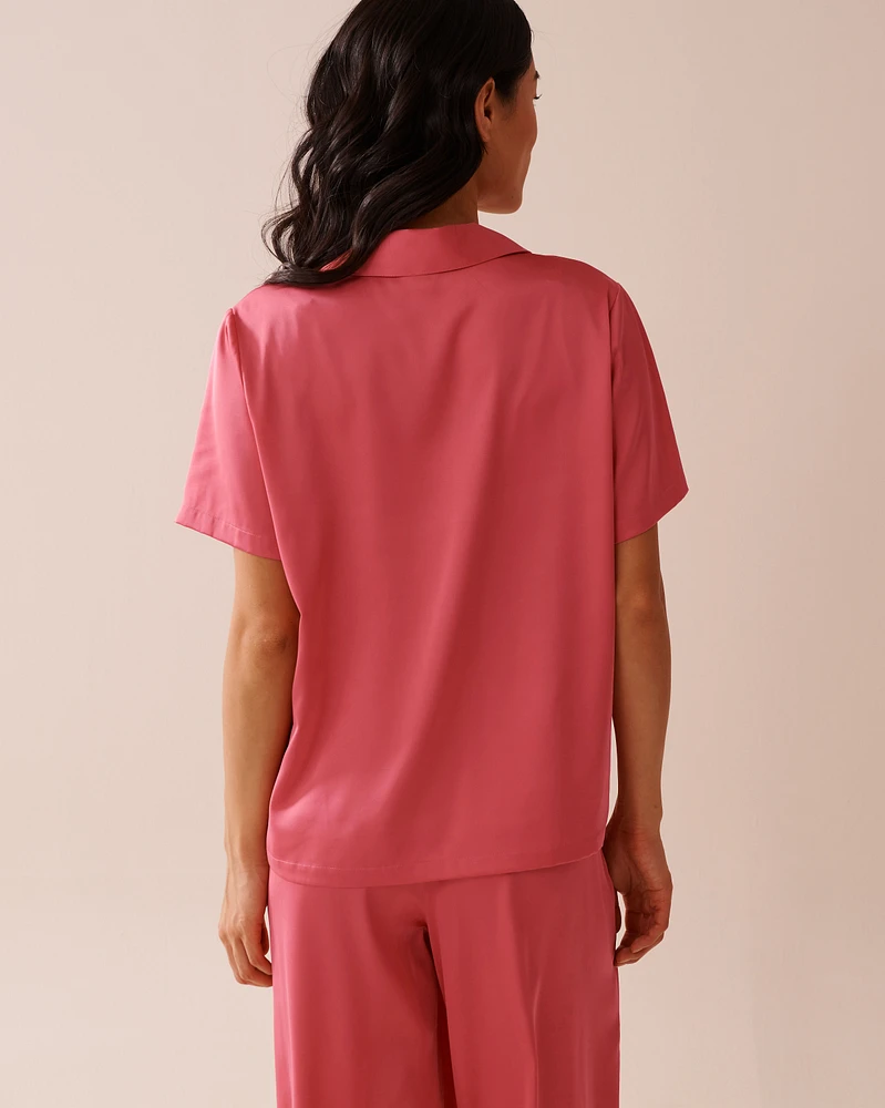 Chemisier manches courtes en satin