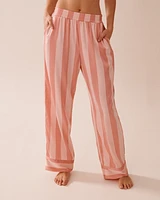 Ensemble pyjama rayé manches courtes en satin