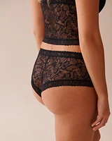 Microfiber and Floral Lace 2-piece Set