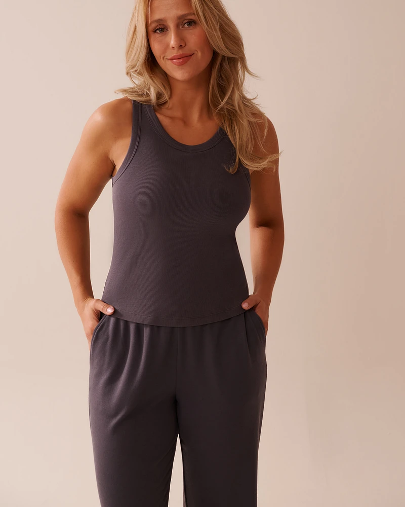 Camisole finement côtelée en coton
