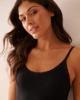 Ribbed Modal and Lace Trim Bodysuit