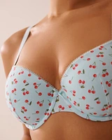 Soutien-gorge push-up demi-buste en coton