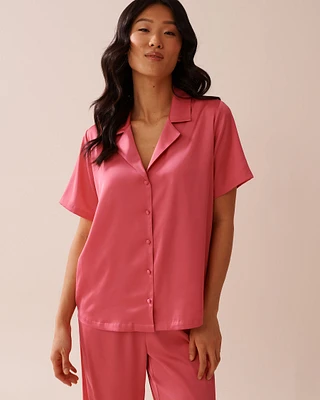 Chemisier manches courtes en satin