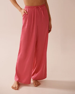 Pantalon jambe large en satin