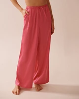 Pantalon jambe large en satin