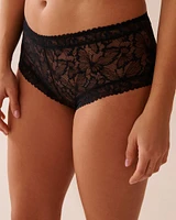 Microfiber and Floral Lace 2-piece Set
