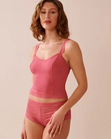 Ensemble 2 pièces en microfibre et dentelle florale